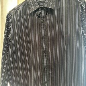 Men's Black Striped Shirt